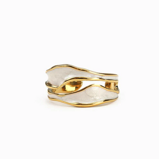 ANILLO GRECIA AJUSTABLE BLANCO Y DORADO