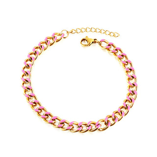 PULSERA ARIEL CADENA CHUNKY ROSA