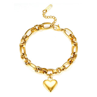 PULSERA LENA CORAZON Y CADENA CHUNKY CLIP