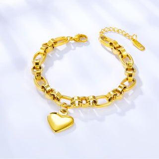 PULSERA LENA CORAZON Y CADENA CHUNKY CLIP